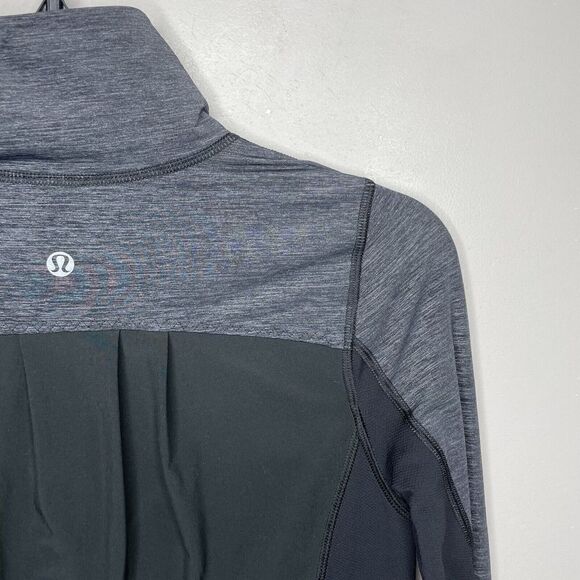 LULULEMON Womens Sun Runner Hybrid Pullover Sz 4 Black Gray 1/2-Zip Jacket - Picture 6 of 7